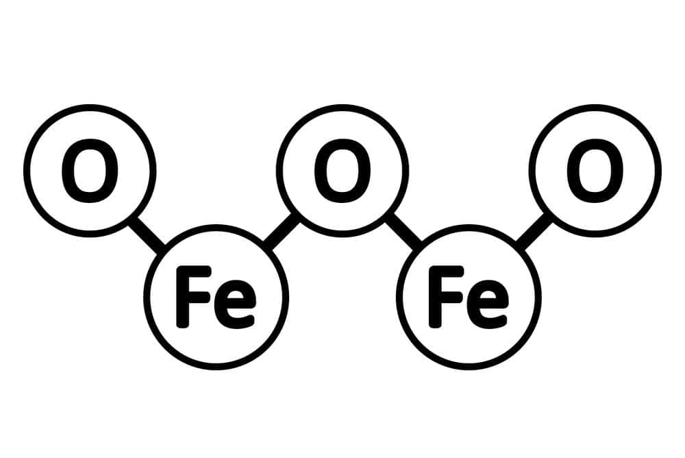 Eisenoxid - Eisen mit Sauerstoff - eine Oxidationsreaktion (depositphotos.com)